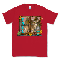 Red White Tailed Buck Fall Classic Tee - LillyAllenDesigns