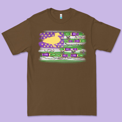 Mardi Gras Duck Call Flag Premium Tee Designed By Maliassmallbusiness