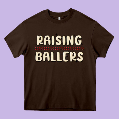 Raising Ballers Heavy Core Tee Designed By Maliassmallbusiness