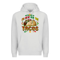 Dove Grey I'm here for the tacos Premium Hoodie - FaDigitalArtStudio