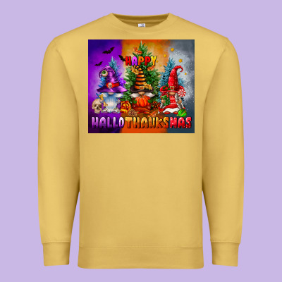 Happy Hallothanksmas Premium Sweatshirt Designed By Fadigitalartstudio