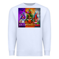 White happy hallothanksmas Premium Sweatshirt - FaDigitalArtStudio