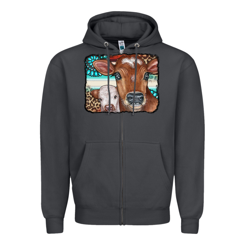 Cows Serape Leopard Gemstone Zipper Hoodie by CowCowDesign | Teevron