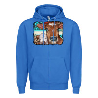 True Royal Cows Serape Leopard Gemstone Zipper Hoodie - CowCowDesign