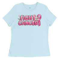 Baby Blue nobody fights alone Ladies Tee - MaliasSmallBusiness