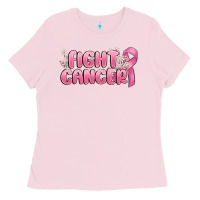 Bubblegum Pink nobody fights alone Ladies Tee - MaliasSmallBusiness