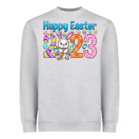 Heather Grey Happy Easter 2023 Easter Day Heavyweight Sweatshirt - HowdyJamesFarm