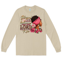 Mushroom Blessed is she who has believed afro woman Long Sleeve Tee - RanaPortraitStore
