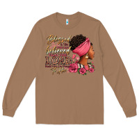 Toasted Coconut Blessed is she who has believed afro woman Long Sleeve Tee - RanaPortraitStore