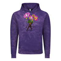 Cloud Purple Bitterroot Flower Illustrations Vintage Hoodie - LillyAllenDesigns
