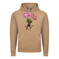 Vintage Coffee Bitterroot Flower Illustrations Vintage Hoodie - LillyAllenDesigns