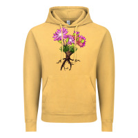 Vintage Mustard Bitterroot Flower Illustrations Vintage Hoodie - LillyAllenDesigns