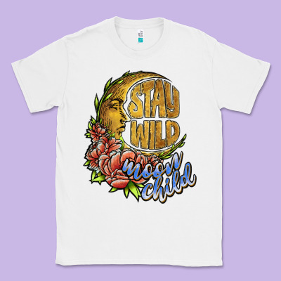Stay Wild Moon Child Classic Tee Designed By Jahusdesignshop