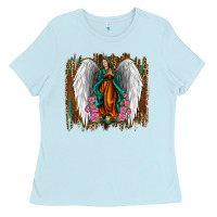 Baby Blue lady of guadalupe Ladies Tee - Jasminsmagicworld