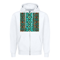 Aztec Turquoise Pattern Zipper Hoodie | Teevron