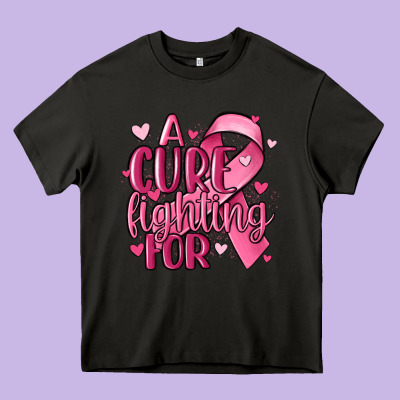 A Cure Fighting For Heavy Core Tee Designed By Maliassmallbusiness