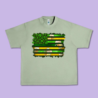St Patrick's Day American Flag Urban Heavy Tee Designed By Artiststas