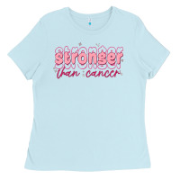 Baby Blue stronger than cancer Ladies Tee - MaliasSmallBusiness