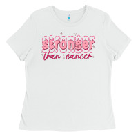 White stronger than cancer Ladies Tee - MaliasSmallBusiness