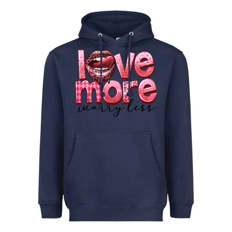 Love More Worry Less Heavyweight Hoodie by FaDigitalArtStudio | Teevron