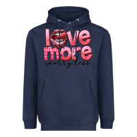 Navy love more worry less Heavyweight Hoodie - FaDigitalArtStudio
