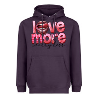 Plum love more worry less Heavyweight Hoodie - FaDigitalArtStudio