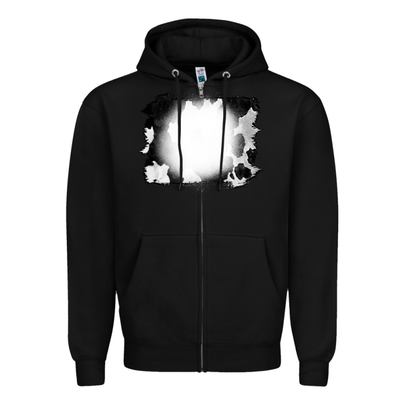Cowhide Bleached Zipper Hoodie by CowCowDesign | Teevron