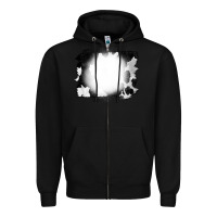 Black Cowhide Bleached Zipper Hoodie - CowCowDesign