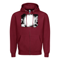 Burgundy Cowhide Bleached Zipper Hoodie - CowCowDesign