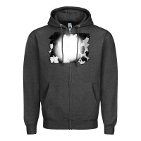 Charcoal Heather Cowhide Bleached Zipper Hoodie - CowCowDesign
