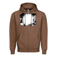 Chestnut Cowhide Bleached Zipper Hoodie - CowCowDesign