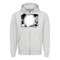 Dove Grey Cowhide Bleached Zipper Hoodie - CowCowDesign