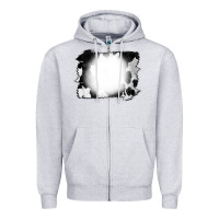Heather Grey Cowhide Bleached Zipper Hoodie - CowCowDesign