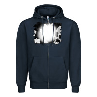 Navy Cowhide Bleached Zipper Hoodie - CowCowDesign