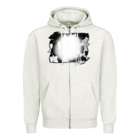 Oatmeal Heather Cowhide Bleached Zipper Hoodie - CowCowDesign
