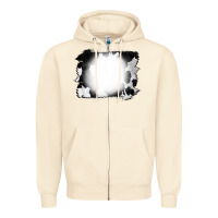 Sandshell Cowhide Bleached Zipper Hoodie - CowCowDesign