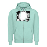 Seafoam Cowhide Bleached Zipper Hoodie - CowCowDesign