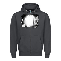 Smoke Cowhide Bleached Zipper Hoodie - CowCowDesign