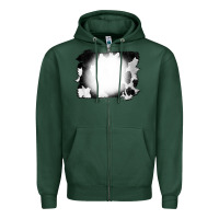 Sports Green Cowhide Bleached Zipper Hoodie - CowCowDesign
