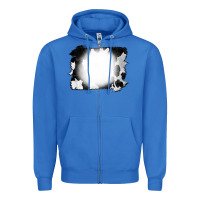 True Royal Cowhide Bleached Zipper Hoodie - CowCowDesign