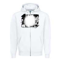 White Cowhide Bleached Zipper Hoodie - CowCowDesign