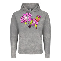 Cloud Rock Bitterroot Flower Illustrations Vintage Hoodie - LillyAllenDesigns