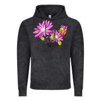 Vintage Black Bitterroot Flower Illustrations Vintage Hoodie - LillyAllenDesigns