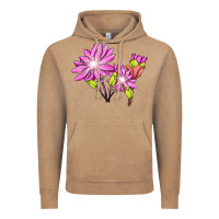 Vintage Coffee Bitterroot Flower Illustrations Vintage Hoodie - LillyAllenDesigns