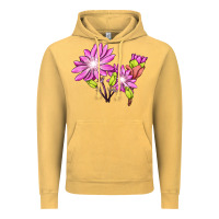 Bitterroot Flower Illustrations Vintage Hoodie | Teevron