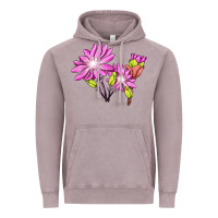 Vintage Zinc Bitterroot Flower Illustrations Vintage Hoodie - LillyAllenDesigns