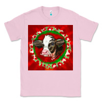 Bubblegum Pink christmas holstein calf face Classic Tee - LillyAllenDesigns