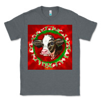 Charcoal Heather christmas holstein calf face Classic Tee - LillyAllenDesigns