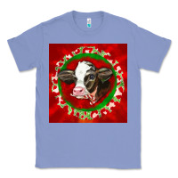 Colony Blue christmas holstein calf face Classic Tee - LillyAllenDesigns