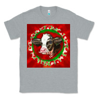 Heather Grey christmas holstein calf face Classic Tee - LillyAllenDesigns